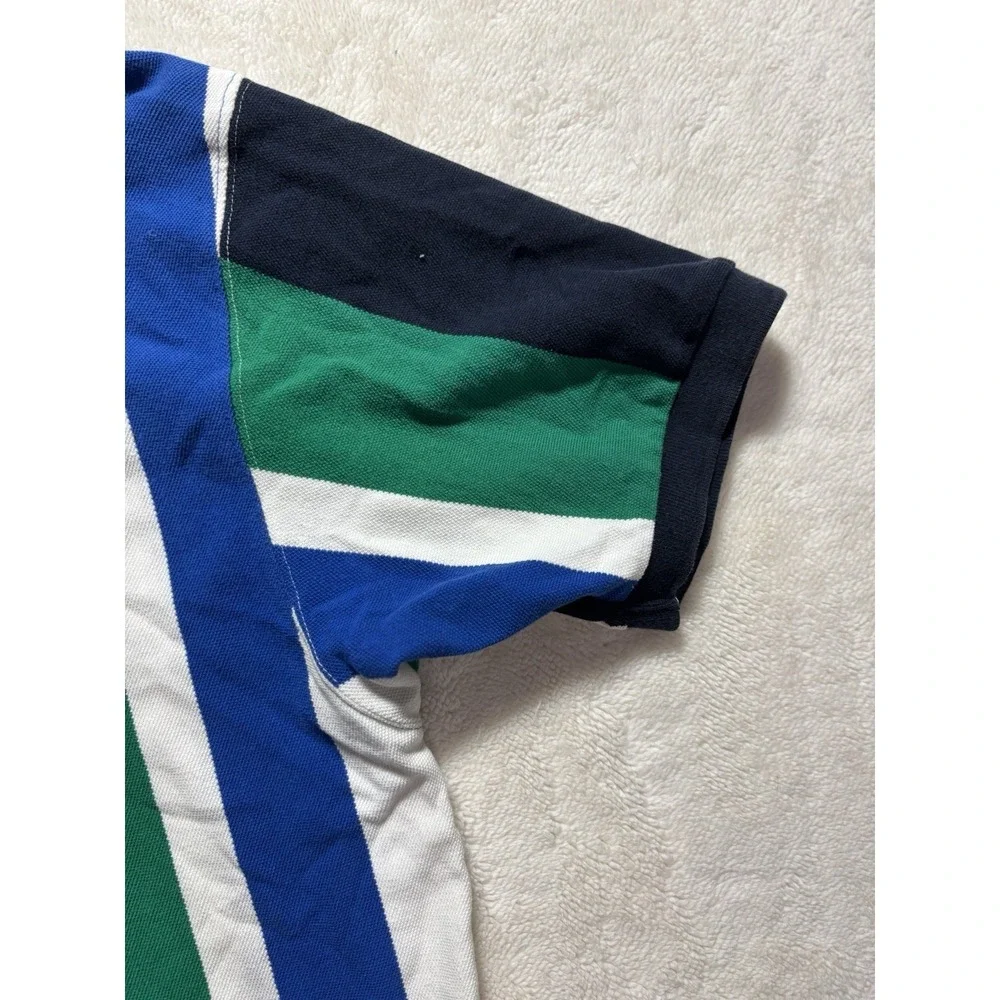 Vintage Striped Chaps Ralph Lauren Polo Shirt RL Logo Patch Size Large